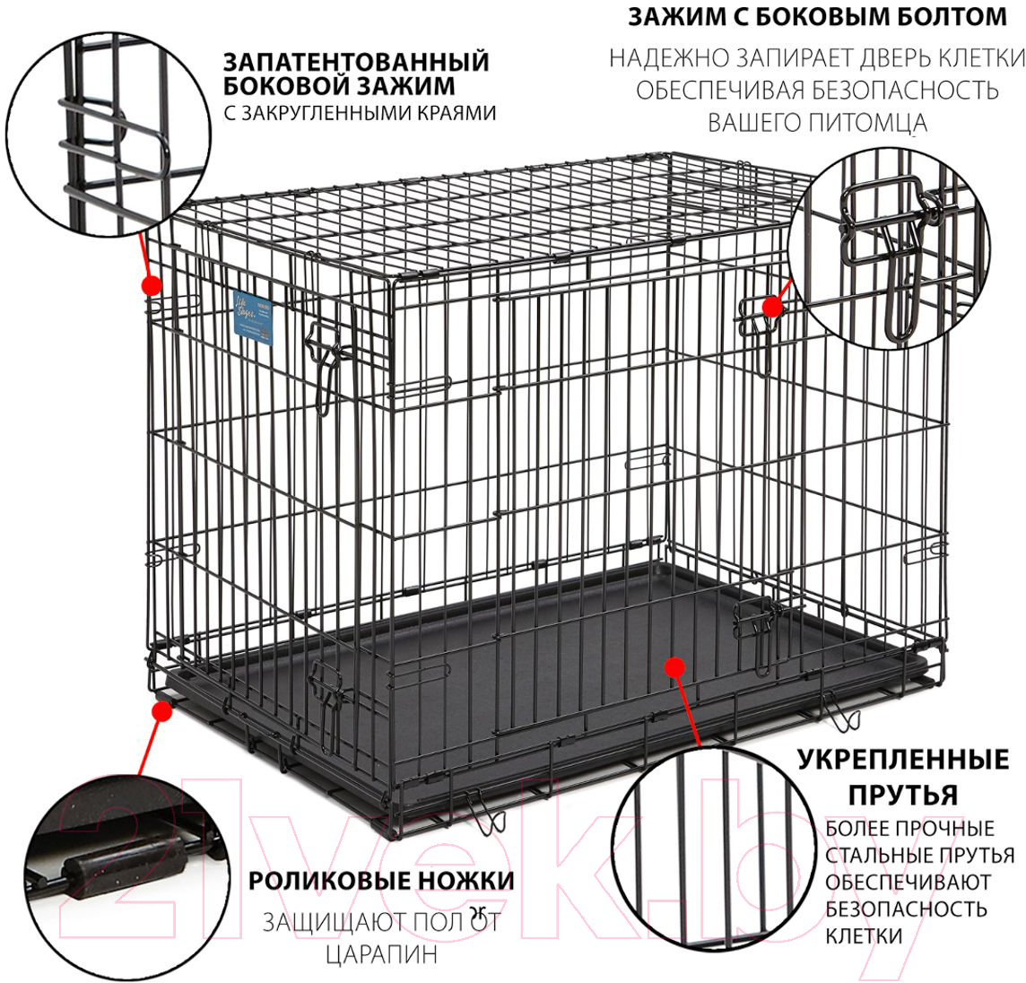 Клетка для животных Midwest Life Stages для собак 93x59x64см / 1636DD