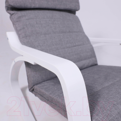 Кресло-качалка AksHome Smart (ткань, серый/белый)