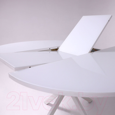 Обеденный стол Listvig Vega D100x135x75 (стекло белый/белый)