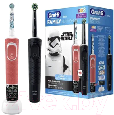 Набор электрических зубных щеток Oral-B Vitality Pro + Vitality D100 Kids Star Wars