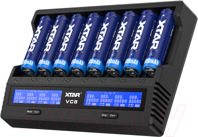 Зарядное устройство для аккумуляторов XTAR VC8 с USB кабелем