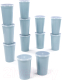 Набор стаканов Полесье 400мл с крышечками / 74055 (12шт, серо-голубой) - 