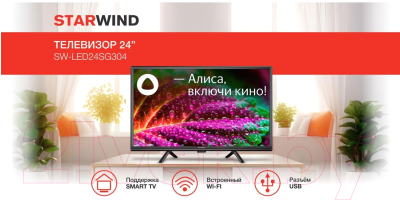 Телевизор StarWind SW-LED24SG304 (черный)