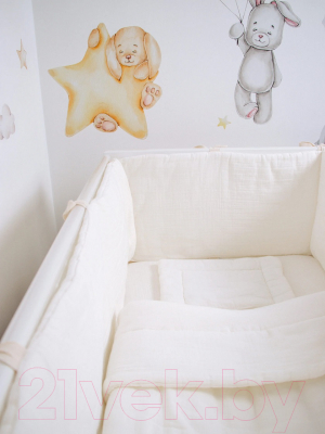 Комплект постельный для малышей Сладкие грезы X7211959 (муслин американский, кремовый)