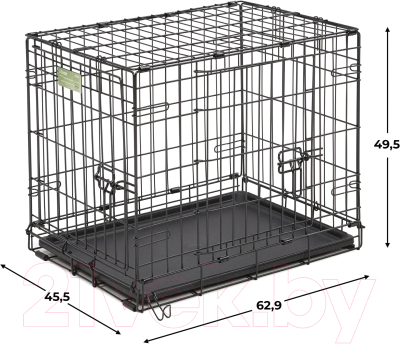 Клетка для животных Midwest iCrate для собак 2 двери / 1524DD (62.9x45.5x49.5см, черный)