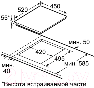 Индукционная варочная панель Maunfeld CVI453STBK