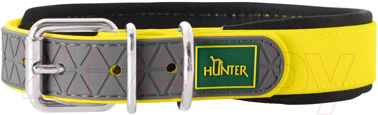 Ошейник HUNTER Collar Convenience Comfort / 63106 (55/M-L, неоновый желтый)