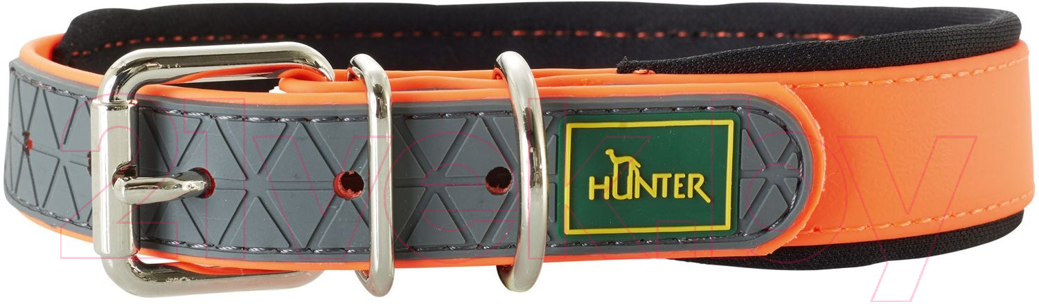 Ошейник HUNTER Collar Convenience Comfort / 63107 (55/M-L, неоновый оранжевый)