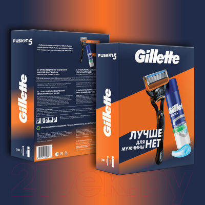 Набор для бритья Gillette Станок Fusion + Гель для бритья Алоэ (200мл)