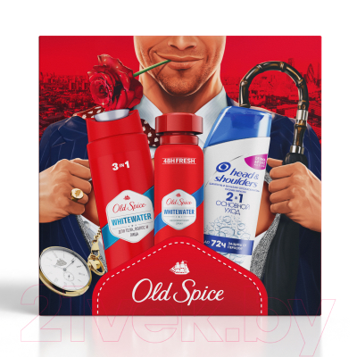 Набор косметики для тела Old Spice Дезодорант-спрей WhiteWater + Гель для душа + Шампунь (150мл+250мл+200мл)