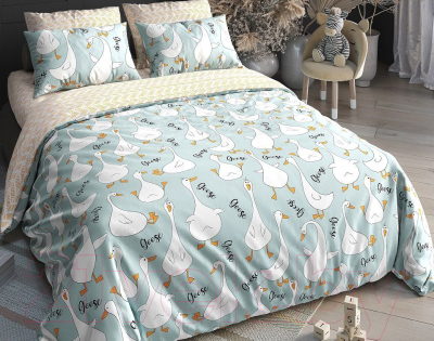 Изображение товара Комплект постельного белья LUXOR Тинейджер Гуси мятка (поплин)
