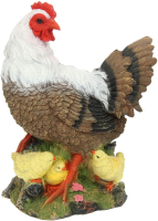 Фигурка для сада Park Курица с цыплятами / 169478 (коричневый) - 