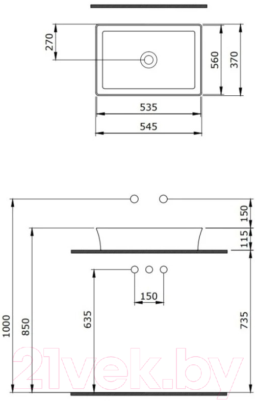 Умывальник Berges Ego SL 181079