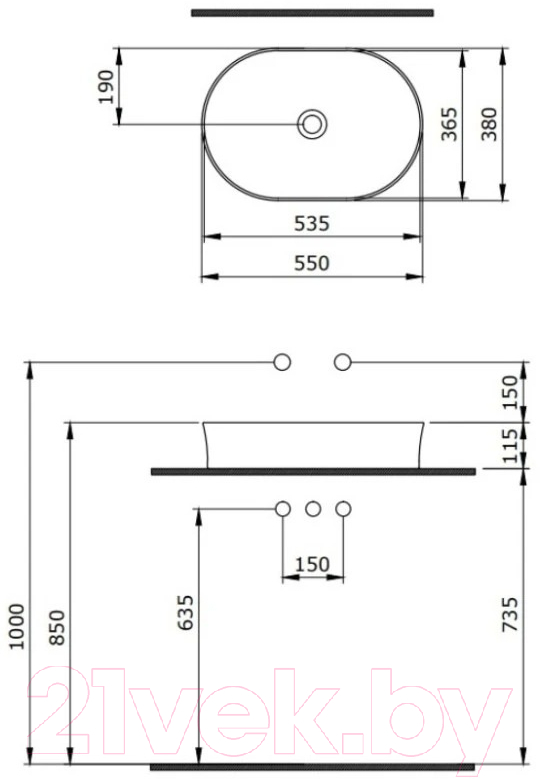 Умывальник Berges Ego SL 181612