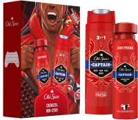 Набор косметики для тела Old Spice Captain Дезодорант-спрей 150мл+Гель для душа 250мл - 