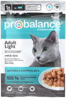 Влажный корм для кошек ProBalance Light для малоактивных и склонных к избыточному весу кошек (85г) - 