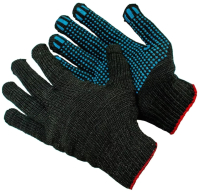 Перчатки защитные No Brand 10 класс с ПВХ 6-ти нитка (черные) - 