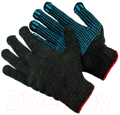 Перчатки защитные No Brand 10 класс с ПВХ 6-ти нитка (черные)