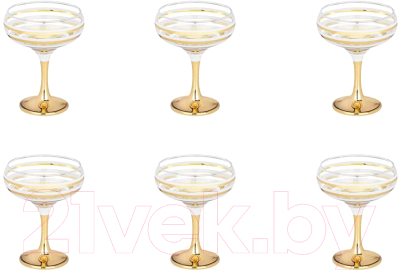 Набор бокалов Glasstar Line Gold LNK224-136-4 (6шт)