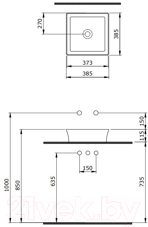 Умывальник Berges Ego SL 181060