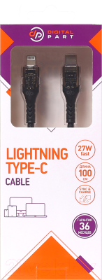 Кабель Digitalpart LC-350T USB-C to Lightning (черный)
