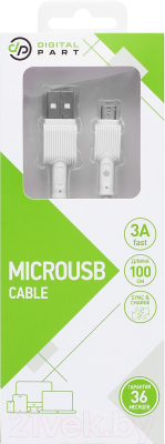 Кабель Digitalpart MC-306 MicroUSB (белый)
