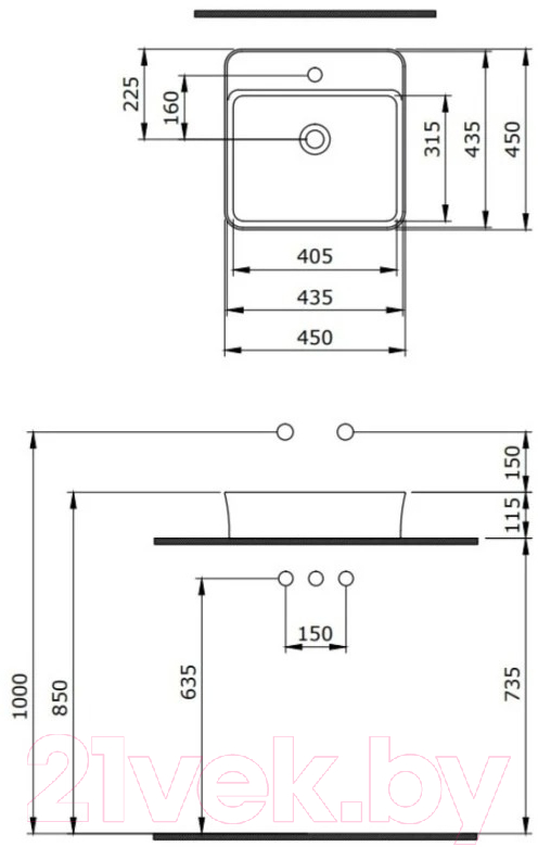 Умывальник Berges Ego SL 182024