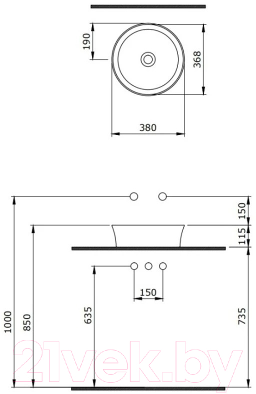 Умывальник Berges Ego SL 181061