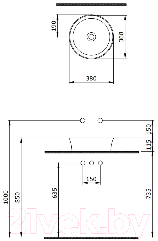 Умывальник Berges Ego SL 181271