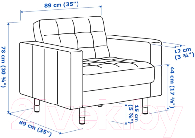 Кресло мягкое Ikea Ландскруна 492.486.17