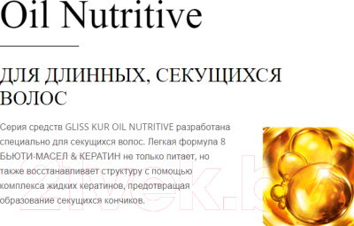 Шампунь для волос Gliss Kur Oil Nutritive для секущихся волос (250мл)