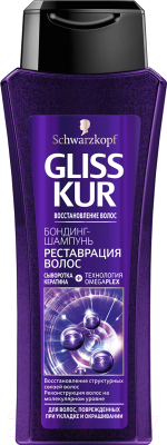 Шампунь для волос Gliss Kur Реставрация волос для поврежденных при укладке и окрашивании (250мл)