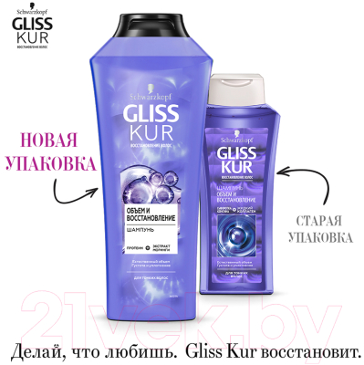 Шампунь для волос Gliss Kur Объем и восстановление для тонких волос (400мл)