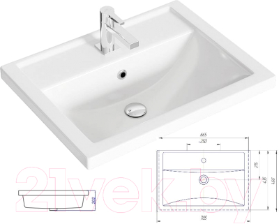 Изображение товара Умывальник Aqwella Фостер 70 / 4620008197746