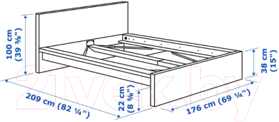 Изображение товара Двуспальная кровать Ikea Мальм 092.109.42