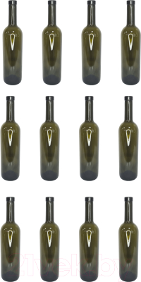 Набор бутылок ВСЗ Бордо 750мл с пробкой (12шт, оливковый)