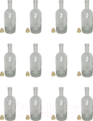 Набор бутылок ВСЗ Виски премиум 500мл с пробкой (12шт)