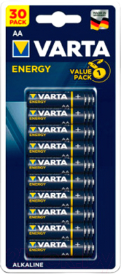 Комплект батареек Varta Energy LR6 AA (30шт)