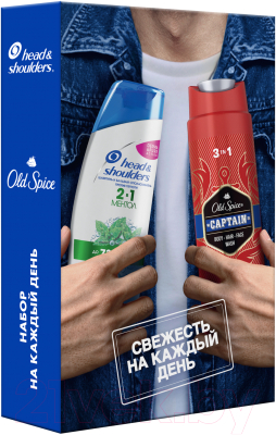 Набор косметики для тела и волос Head & Shoulders Шампунь Ментол 2в1 200мл+Гель для душа Old Spice Captain 250мл