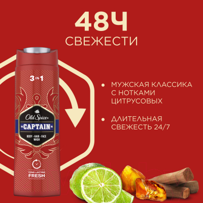 Набор косметики для тела и волос Head & Shoulders Шампунь Ментол 2в1 200мл+Гель для душа Old Spice Captain 250мл