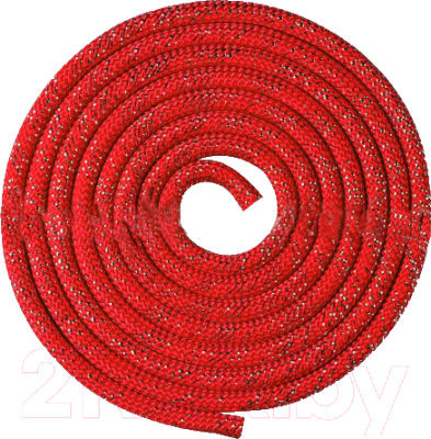 Скакалка для художественной гимнастики Indigo Люрекс SM-124 (3м, красный/люрекс)