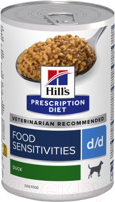 Влажный корм для собак Hill's Prescription Diet Food Sensitivities d/d утка / 607710 (370г)