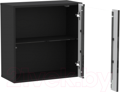 Шкаф навесной НК Мебель Point тип-61 / 71778732 (черный/черный глянец)