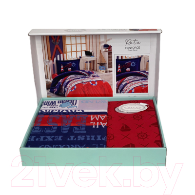 Комплект постельного белья Karven Young Style Ранфорс 1.5 / N022/1 Rota Navy Blue v-1