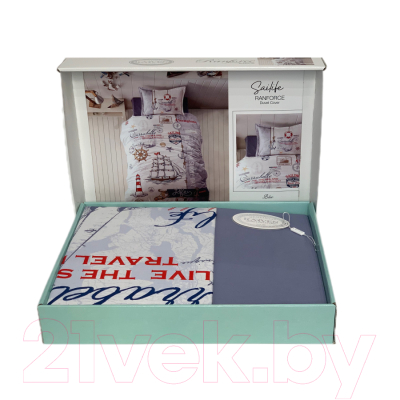 Комплект постельного белья Karven Young Style Ранфорс 1.5 / N022/1 Sailife Blue v-1