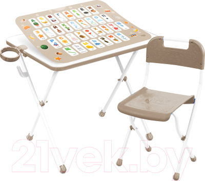 Комплект мебели с детским столом Ника КАМ-Р/1 (с азбукой бежевый)