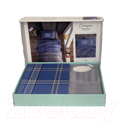 Комплект постельного белья Karven Young Style Ранфорс 1.5 / N022/1 Campus Blue v-2
