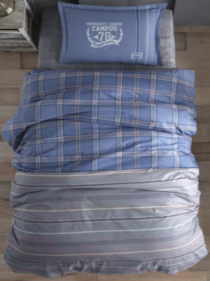 Комплект постельного белья Karven Young Style Ранфорс 1.5 / N022/1 Campus Blue v-2