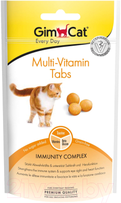 Витамины для животных GimCat Multi-Vitamin Tabs для кошек / 418704 (40г)