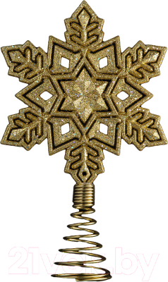 Верхушка для елки Erich Krause Decor Снежинка золотая / 56573